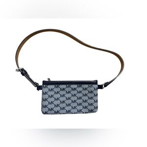 Michael Kors Blue and Gray Signature PVC‎ Belt Bag